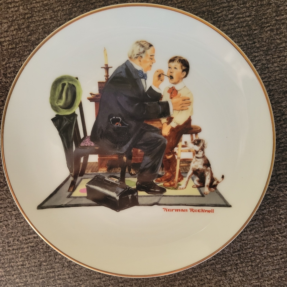 Norman Rockwell The Country Doctor Decorative Plate Made In Japan